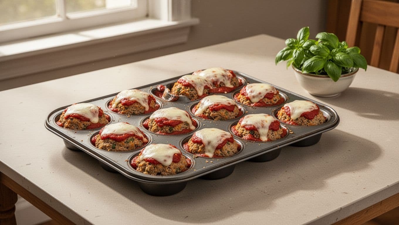 Easy Chicken Parmesan Meatloaf Muffins Recipe