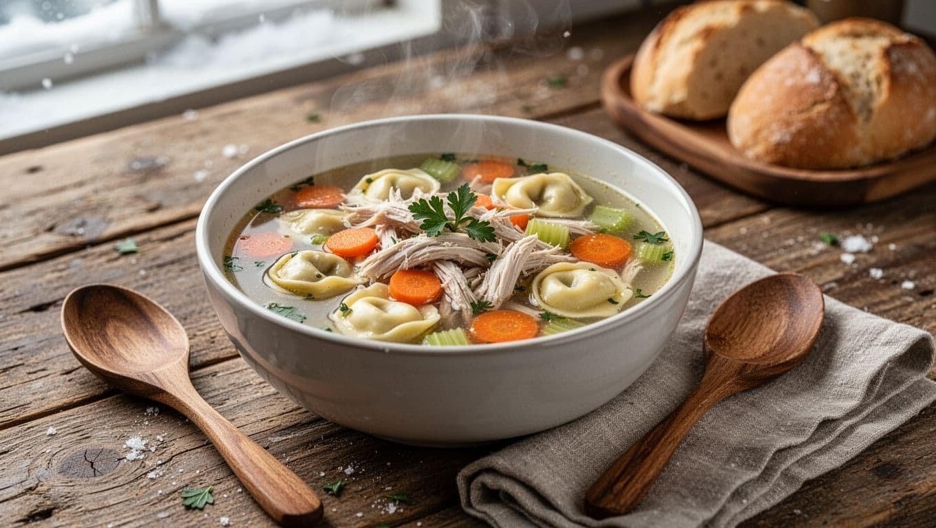 Easy Slow Cooker Chicken Tortellini Soup Recipe