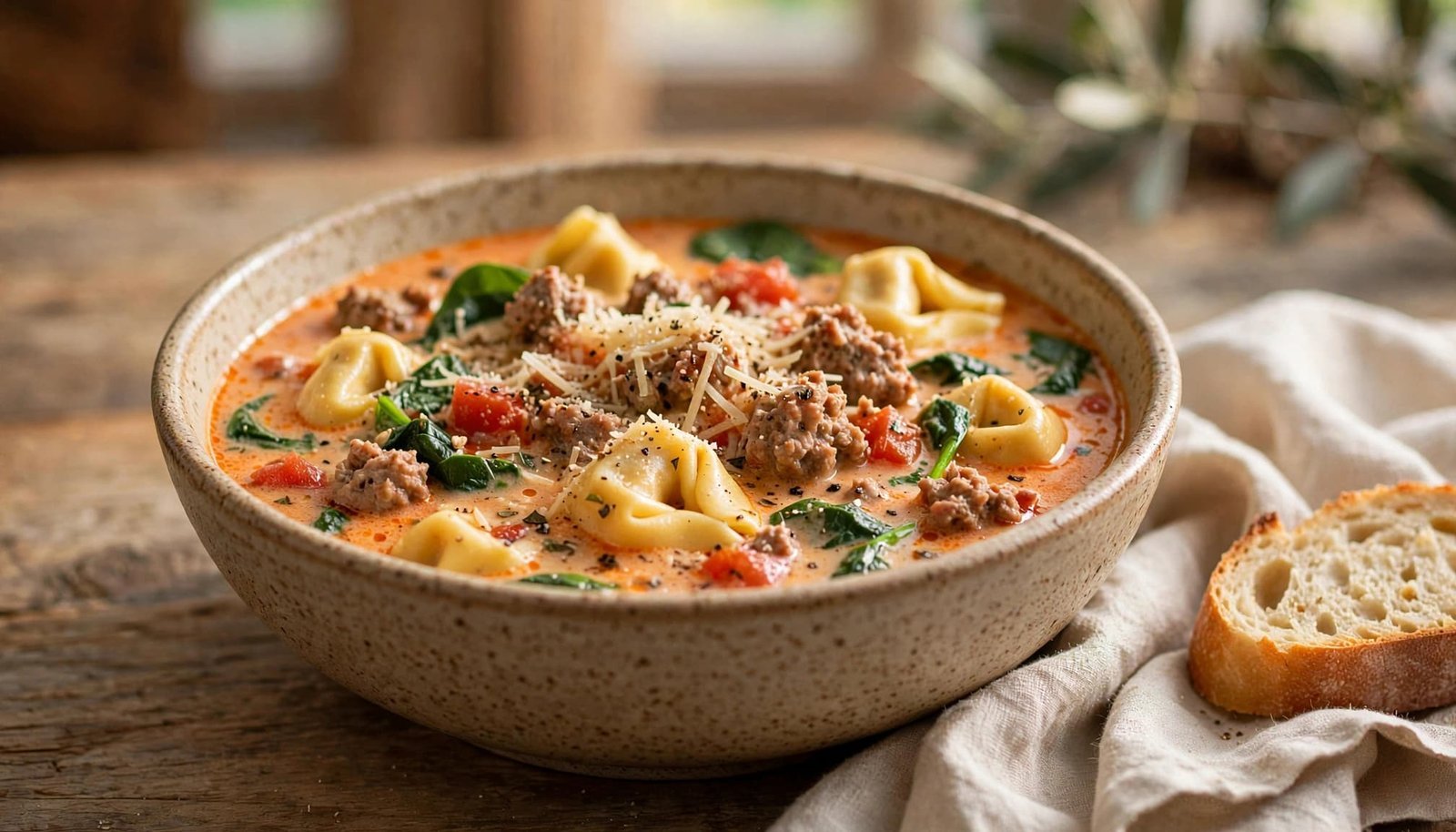 Easy Italian Sausage Tortellini Soup Recipe for the Crockpot