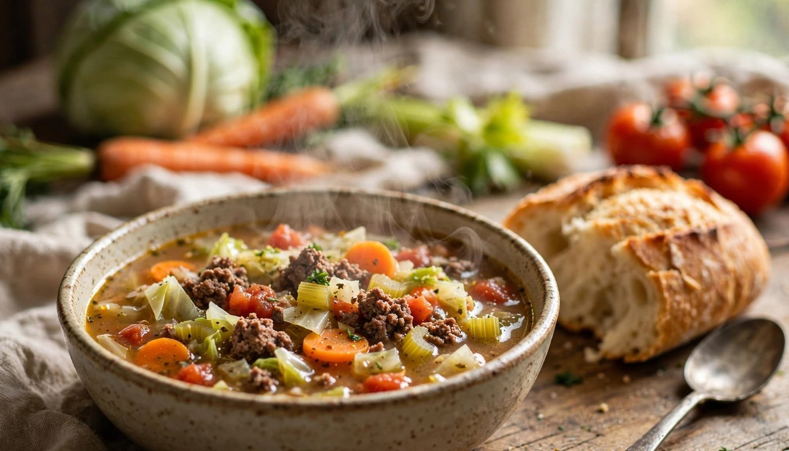 Easy vegetable soup recipes with ground beef and cabbage