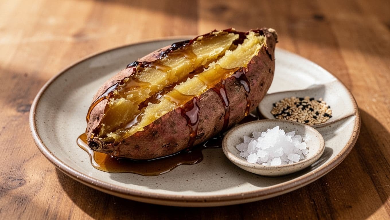 Japanese Sweet Potato Recipe Baked Until Soft and Caramelized