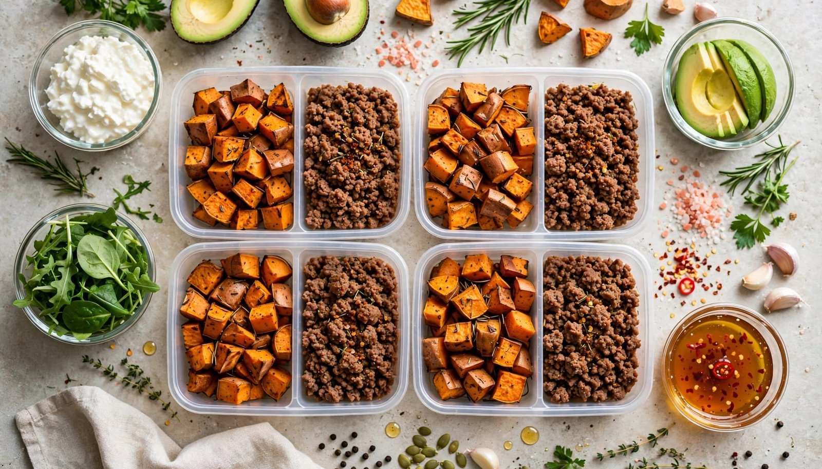 High Protein Hot Honey Cottage Cheese Beef Bowls